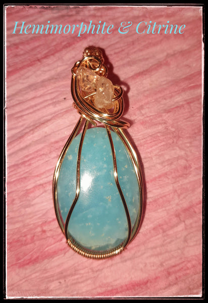 Hemimorphite & Citrine, Item #P1241