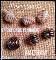 Spiral Cage Pendant-  
Amethyst, Item #P912