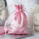 Small Satin Lt. Pink Drawstring Pouch